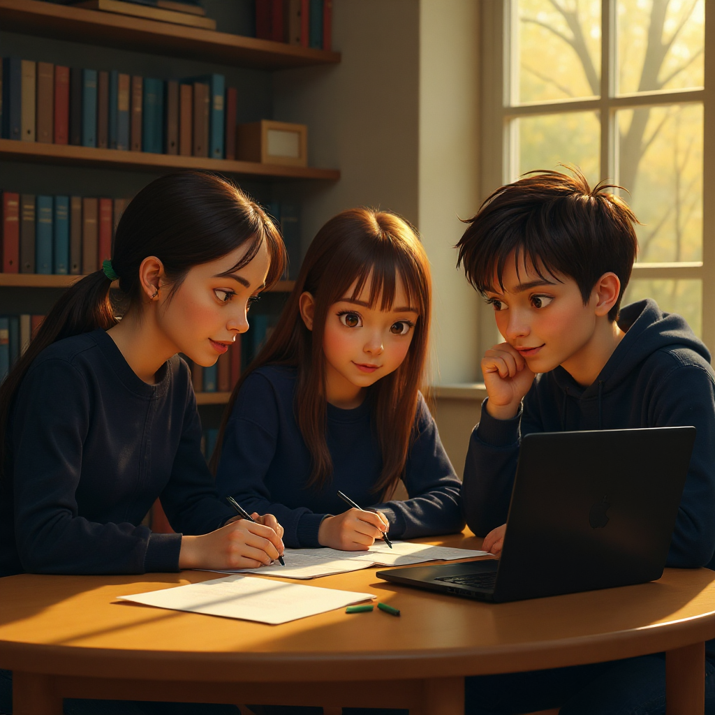 Students studying together